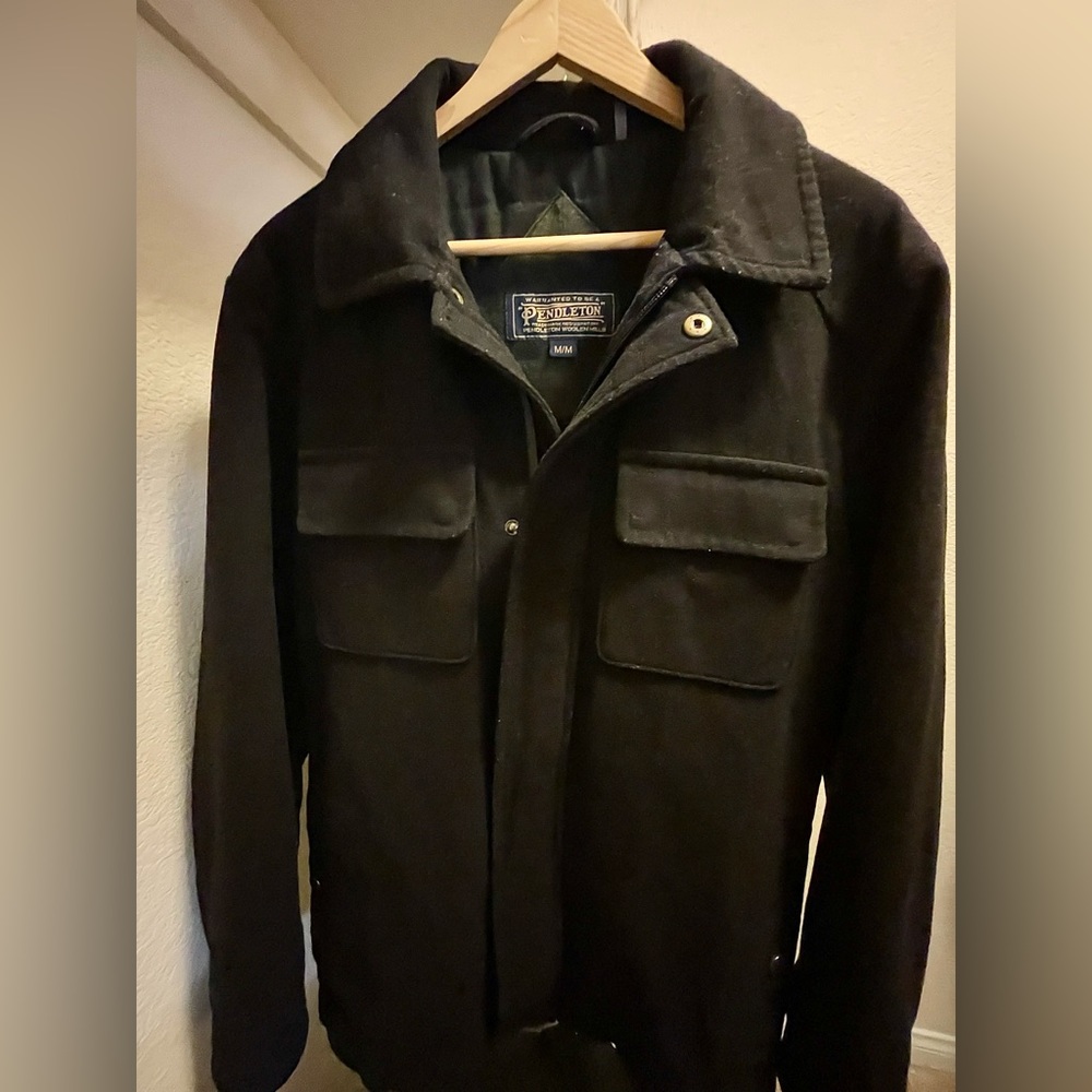 Mens Pendleton Woolen Mills wool coat- black